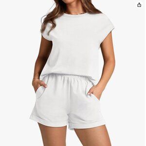 WIHOLL 2 Piece White Lounge Set, Size M, NWT